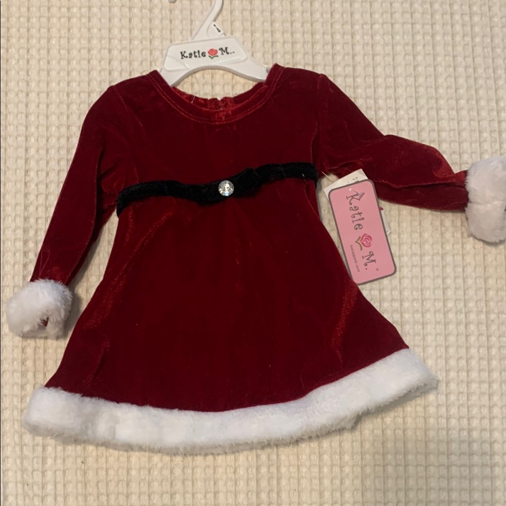 Katie M Red Velvet Holiday Dress